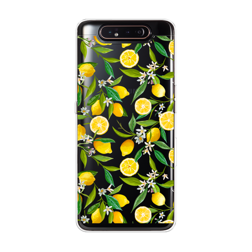 Силиконовый чехол на Samsung Galaxy A80 / Самсунг Гэлакси A80 Сочные лимоны, прозрачный