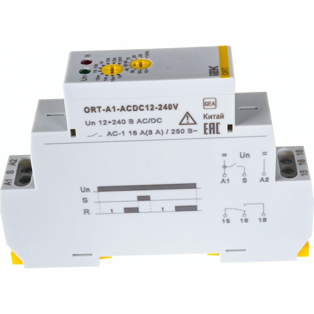 Реле задержки включения ORT 1 контакт 12-240В AC/DC IEK ORT-A1-ACDC12-240V