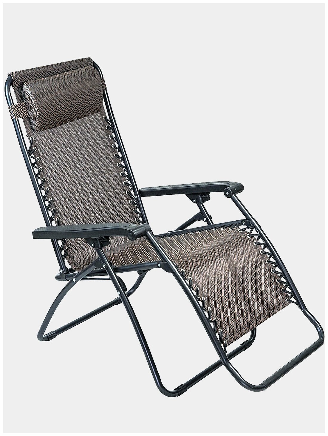 Кресло-шезлонг на шнуровке, складной, туристическое кресло, 65х50х110 см. - фотография № 5
