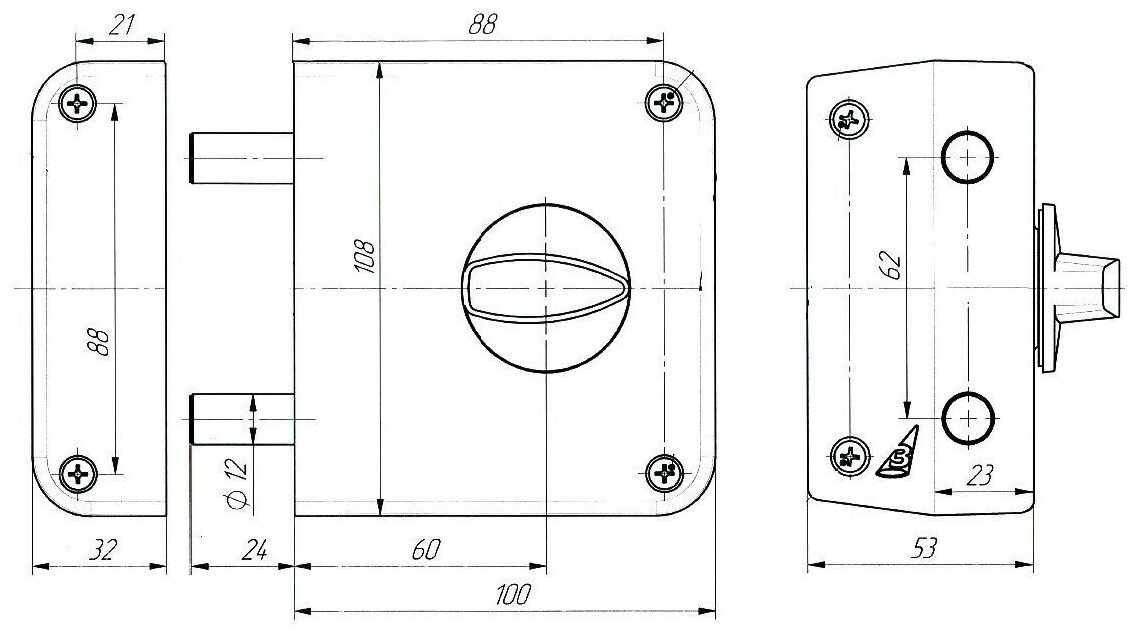 Замок накладной Зенит ЗН 1-3-2 (медь) - фотография № 2