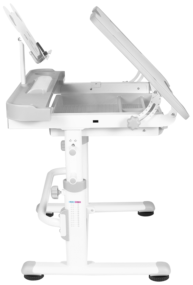 Комплект Anatomica Litra парта + стул + выдвижной ящик + подставка белый/серый - фотография № 5