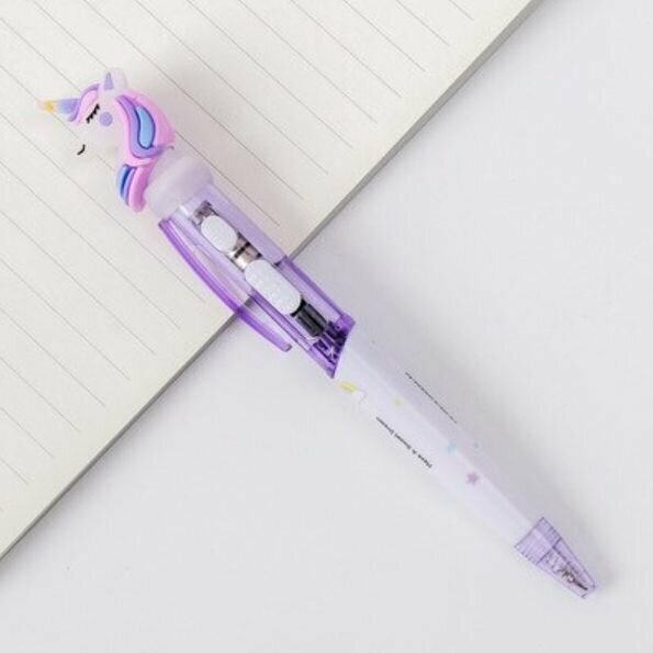 Ручка шариковая Светящаяся Unicorn Единорог (фиолетовая)