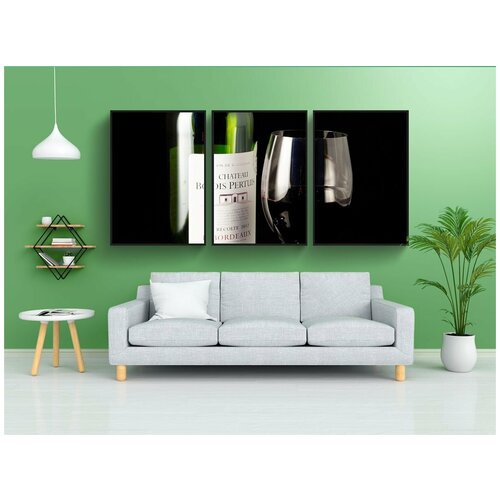 фото Набор модулных постеров для интерьера "вино, бокал для вина, красное вино" 60x90 см. в тубусе, без рамки lotsprints