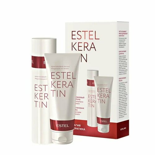 Набор магия кератина для ухода за волосами KERATIN, Estel Professional, шампунь+маска, 250+250 мл. набор zoom шампунь keratin маска unicorn 250 250ml