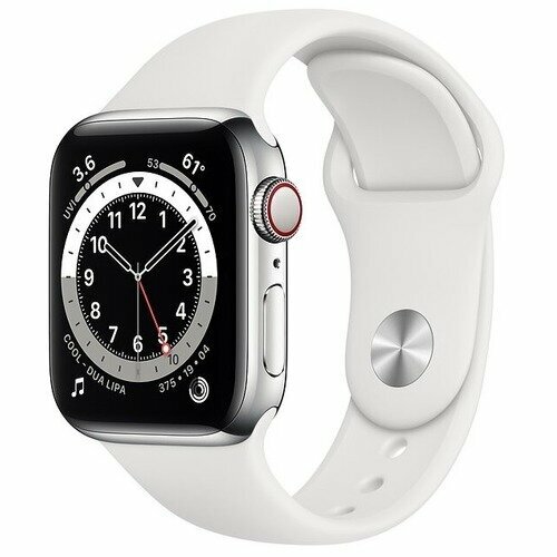 Apple Watch 6 40mm Silver Case White Band LTE M06T3 5880000₽