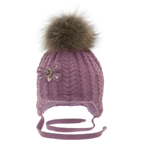 фото Шапка для девочки вареник, цвет темно-розовый, размер 52-54 mialt