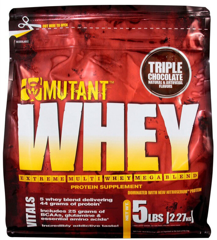 Протеин для спортсменов Mutant Whey 5 lb Triple Chocolate