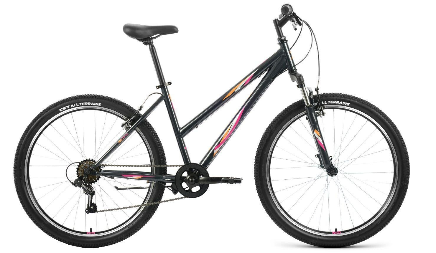 Велосипед горный Forward IRIS 26 1.0 (2022), 17" темно-серый/розовый