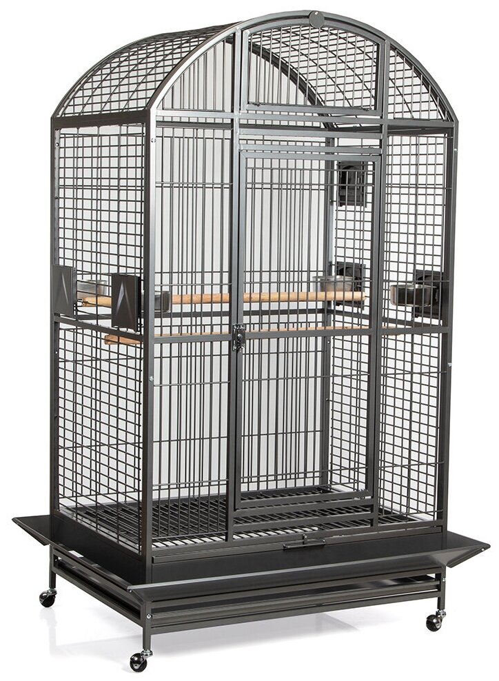 Клетка для средних птиц Montana Cages "Castell Nova Dome", тёмно-серая, 120х95х186см (Германия) - фотография № 1