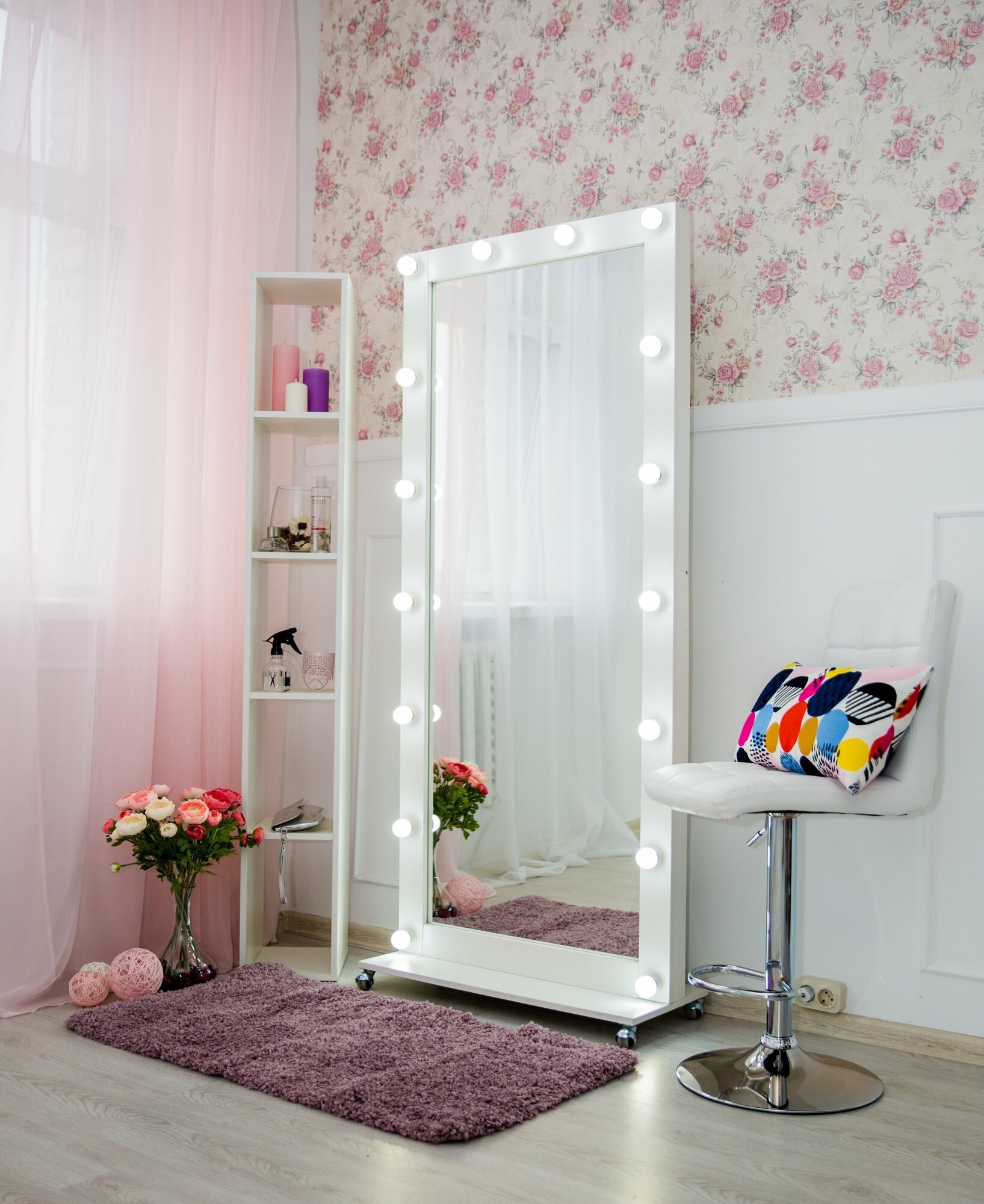 фото Зеркало интерьерное, Зеркало в полный рост, 80x180 см, белый