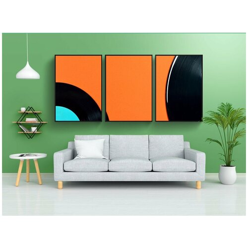 фото Набор модулных постеров для интерьера "справочная информация, ретро, диск" 60x90 см. в тубусе, без рамки lotsprints