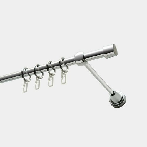 Карниз для штор однорядный с кольцами 300 см/ гардина для штор, хром