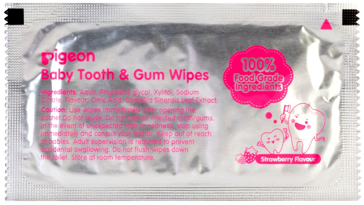 Салфетки для чистки молочных зубов Pigeon Baby Tooth and Gum Wipes Strawberry, 20 шт (78291)