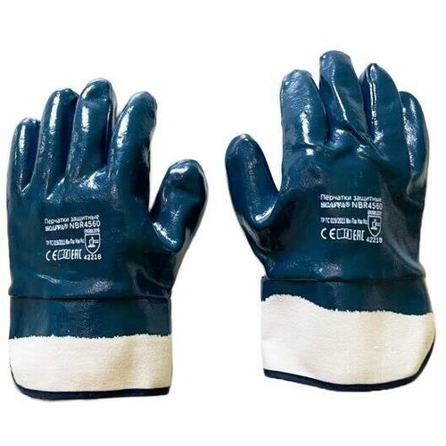 перчатки с полным нитриловым покрытием worker полный облив крага 5 пар Перчатки защитные Scaffa NBR4560 трикотажные с нитриловым покрытием, размер 11 (XXL)