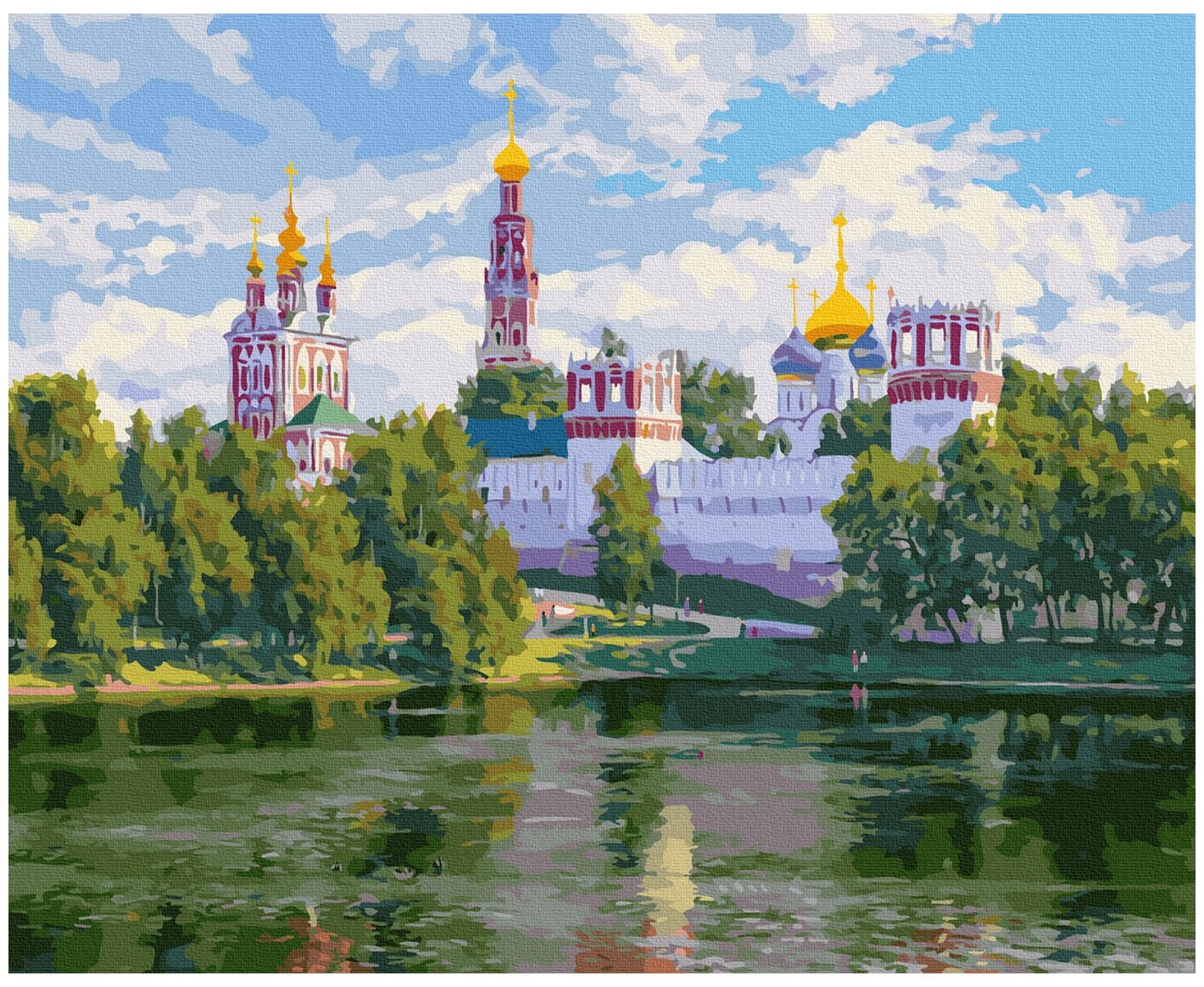 Картина по номерам с цветной схемой Molly Басов С. Новодевичий монастырь 36 цветов 40х50 см