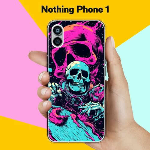 чехол для карт авокадо розовый фон с отверстием Силиконовый чехол на Nothing Phone 1 Череп / для Носинг Фон 1