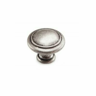 WPO2025 мебельная ручка-кнопка диаметр 30 мм состаренное серебро - фотография № 3