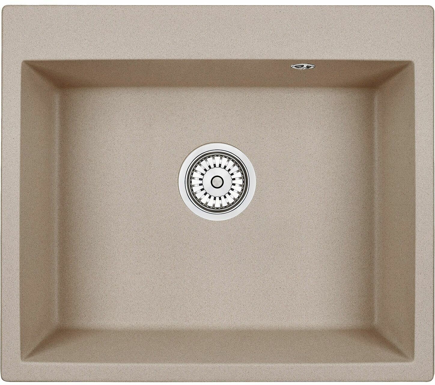 Кухонная мойка кварцевая Granula GR-6001 односекционная квадратная, врезная, чаша 540x410, цвет песок (6001sa)