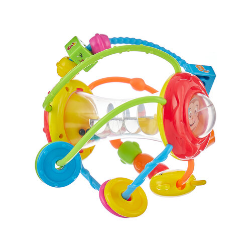 Развивающая игрушка-погремушка HOLA Забавный шар, с 3 месяцев интерактивная развивающая игрушка hola паровозик с шариками с 12 месяцев