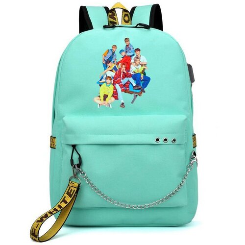 фото Рюкзак атиз (ateez) бирюзовый с цепью №2 noname
