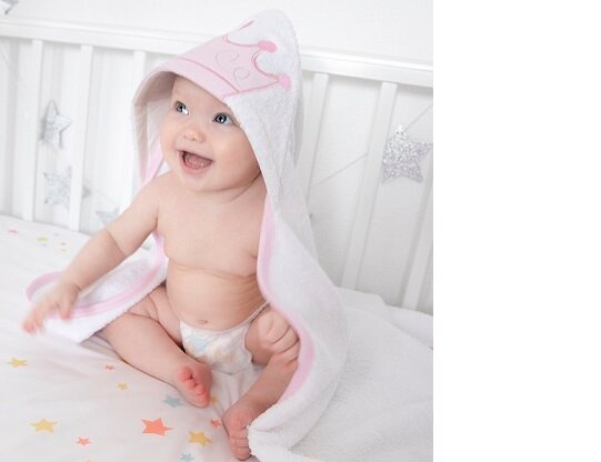 Полотенце для новорожденного детское махровое с капюшоном 80x80 см