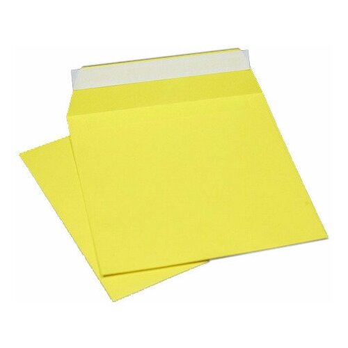фото Конверты квадратные желтые c5, 160x160, 120г/м2, лента, 100 штук