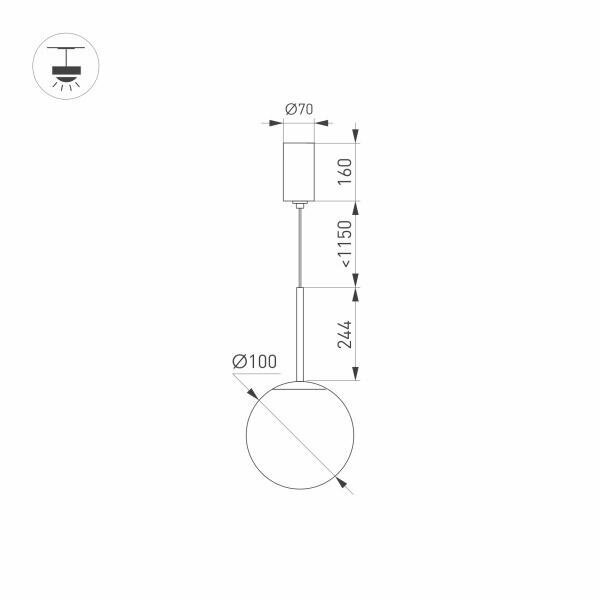 Светильник SP-BEADS-HANG-T-R100-8W Warm3000 (BK, 180 deg, 230V) (Arlight, IP20 Металл, 5 лет) - фотография № 14