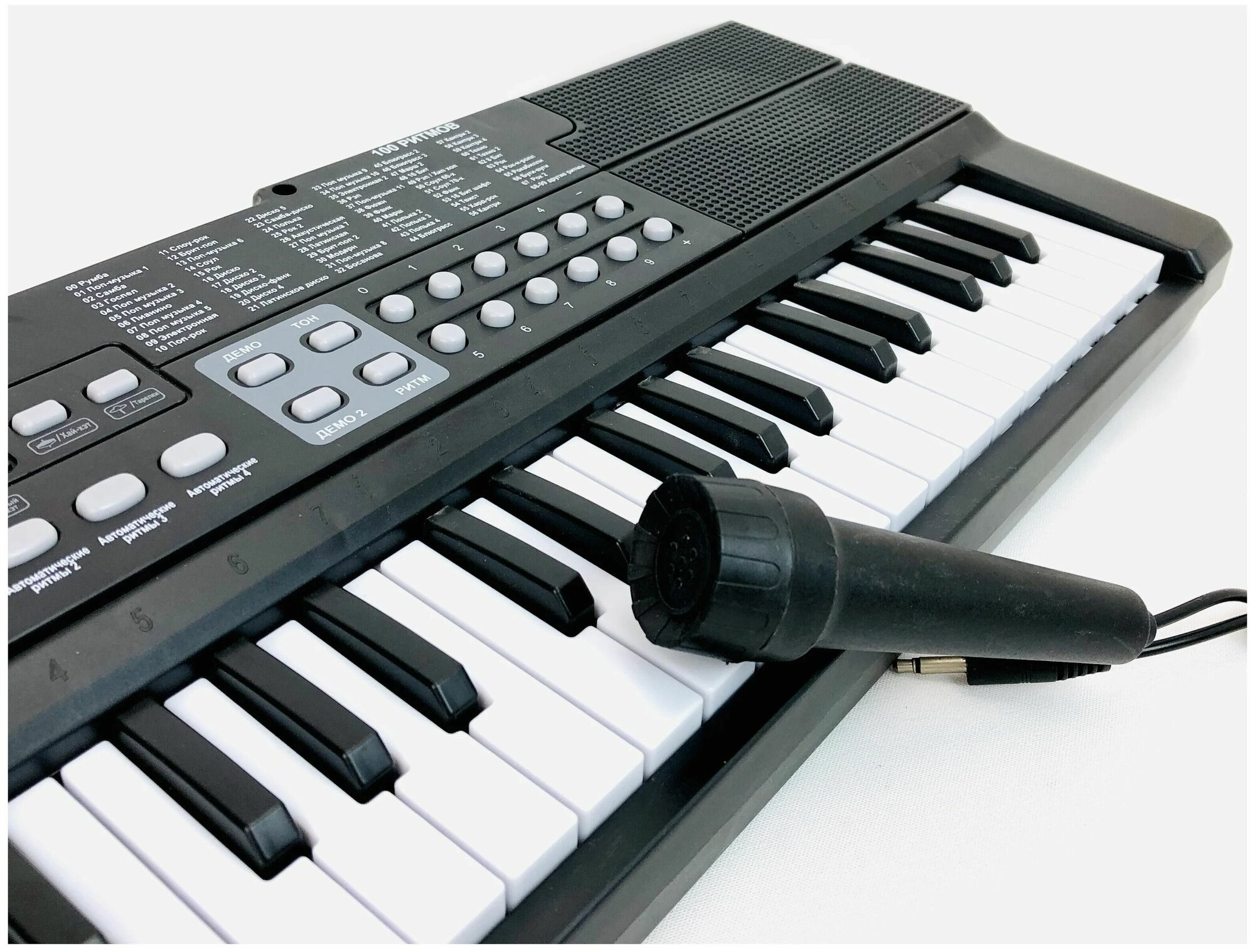 Набор детский музыкальный синтезатор со стулом микрофоном пианино 37 клавиш запись воспроизведение 7 инструментов ритмы регулятор громкости к