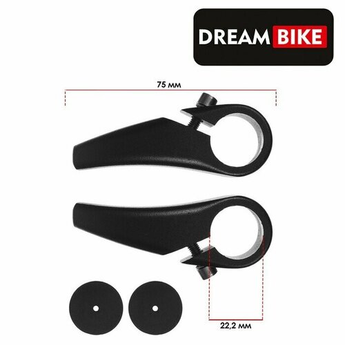 Рога на руль Dream Bike алюминиевые цвет черный 509₽
