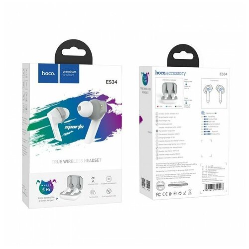 Беспроводные наушники TWS Hoco ES34 BT5055mAh5ч белые 200000₽