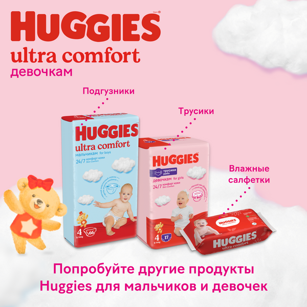 Подгузники Huggies Ultra Comfort для девочек 4 (8-14 кг), 66 шт - фото №10