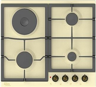 Поверхность газоэлектрическая making OASIS everywhere P-MRK31 бежевый/бронза (ретро, 3+1, чугун, г/к) - фотография № 1