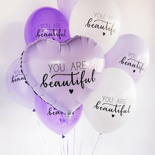Фонтан из воздушных шаров с гелием You Are Beautiful, 8 шт