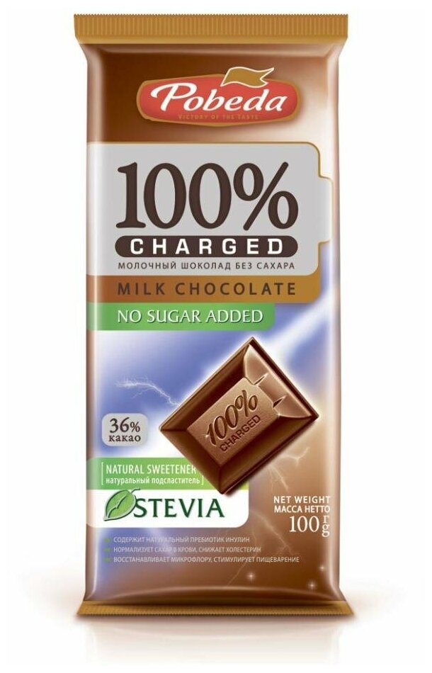 Шоколад молочный без сахара, 36 % "Чаржед", 100г. - фотография № 4