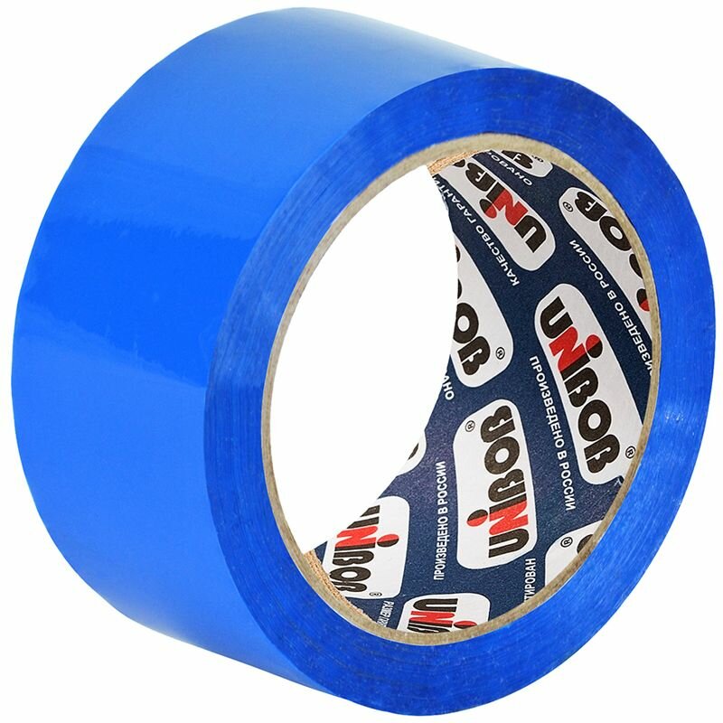 Скотч упаковочная UNIBOB 600 синий , 48мм 66метров , 45МКМ - фото №7