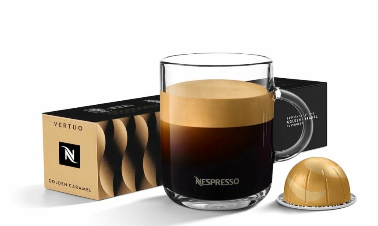 Кофе капсулы Nespresso Vertuo Barista Creations GOLDEN CARAMEL (ex. Caramel Cookie), 10 капсул в уп, 1 упаковка