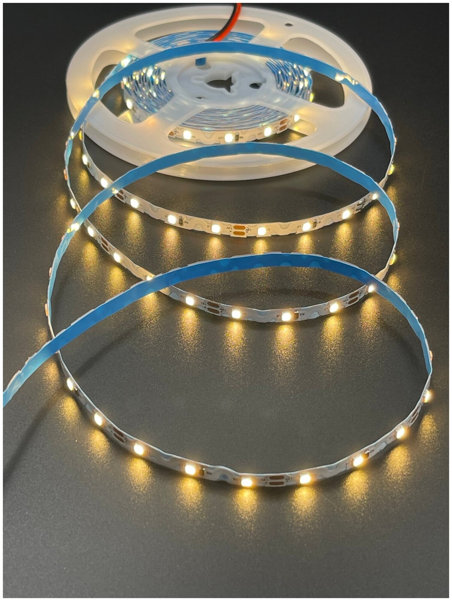 Гибкая лента светодиодная - змейка LED 7,2W, 2835-60 диодов на метр -IP20 12V Теплый белый, 3000K - фотография № 4