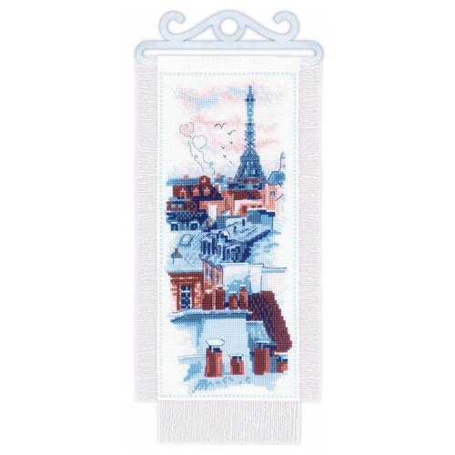 Купить Набор для вышивания Крыши Парижа , 15х31 см, Риолис (Сотвори Сама), белый