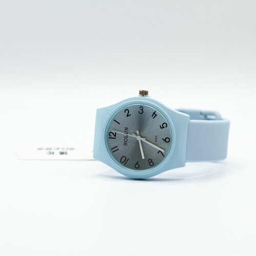 фото Наручные часы часы наручные кварцевые, голубой, серебряный без бренда