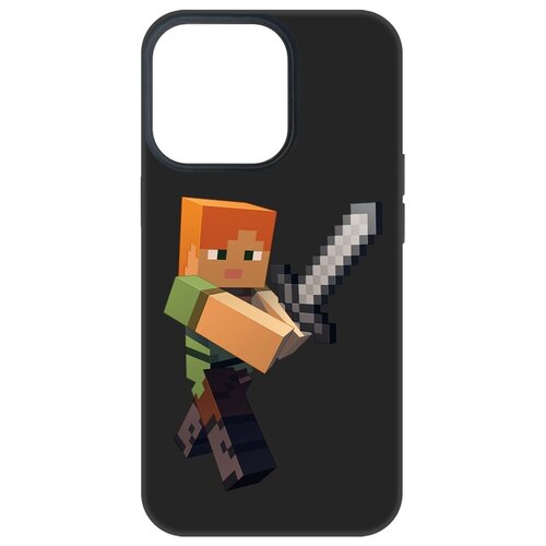 Чехол-накладка Krutoff Soft Case Minecraft-Алекс для Apple iPhone 13 Pro черный чехол накладка krutoff soft case minecraft гигант для apple iphone 11 черный