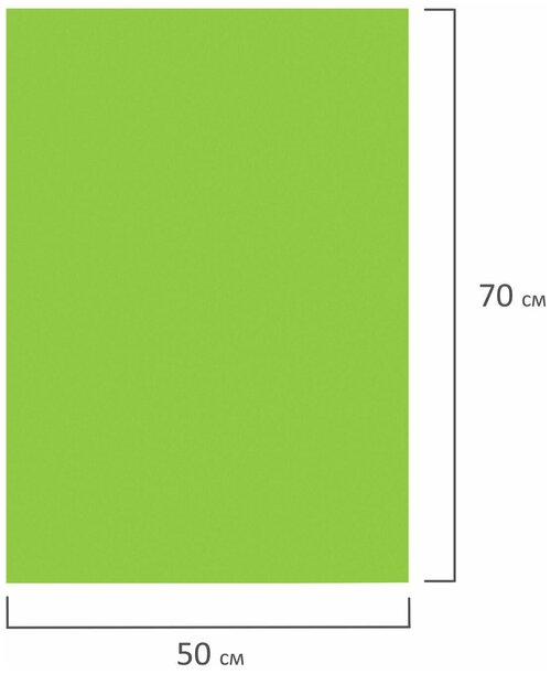 Пористая резина (фоамиран) для творчества, светло-зеленая, 50х70 см, 1 мм, остров сокровищ, 661682 5 шт