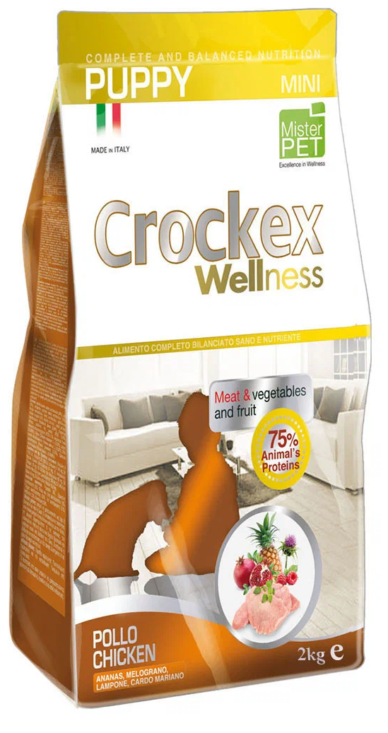 CROCKEX Wellness сухой корм для щенков мелких пород с курицей и рисом - 2 кг