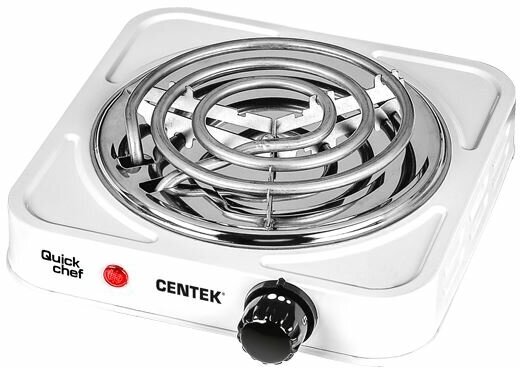 Плитка эл. наст. Centek CT-1508 (белая) 1конфорка ТЭН 140мм, 1000Вт, индикатор