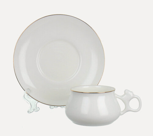 Изображение товара Чашка с блюдцем ИФЗ Билибина, Золотой кант, 180мл, костяной фарфор 81.16744.00.1