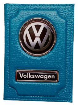 Обложка для автодокументов Volkswagen (фольксваген) кожаная флотер