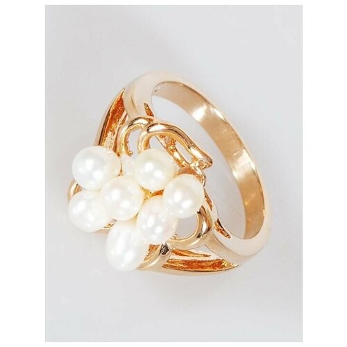 Кольцо помолвочное Lotus Jewelry, жемчуг культивированный, размер 19, белый