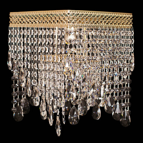 Люстра Гусь-Хрустальный Грета №2 Квадрат, хрусталь, Е27, 60 Вт, кол-во ламп: 1 шт, цвет арматуры: золотой