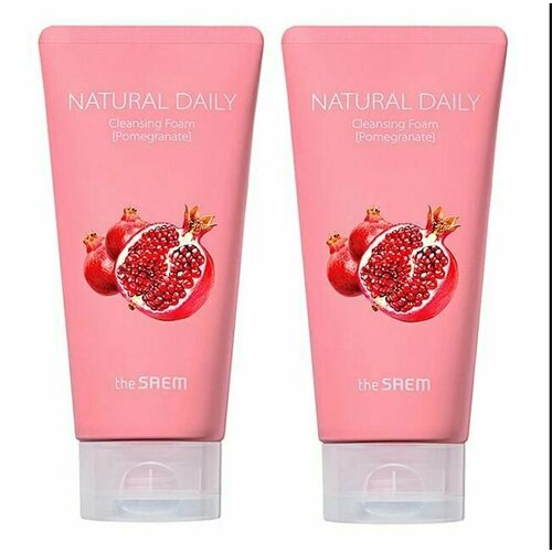 cleansing foam set 250ml 40ml The Saem Набор пенок Natural Daily Cleansing Foam Pomegranate Set, 150мл*2