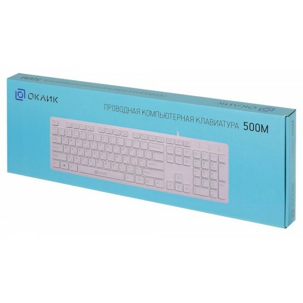 Клавиатура OKLICK , USB, белый - фото №13