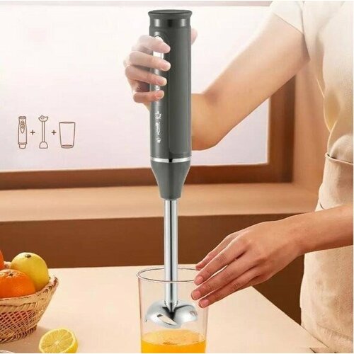 Погружной блендер 4в1измельчительмиксердомашний кулинарный блендер для смузи коктейлей мерный стакан 05л500Вт черный 248200₽